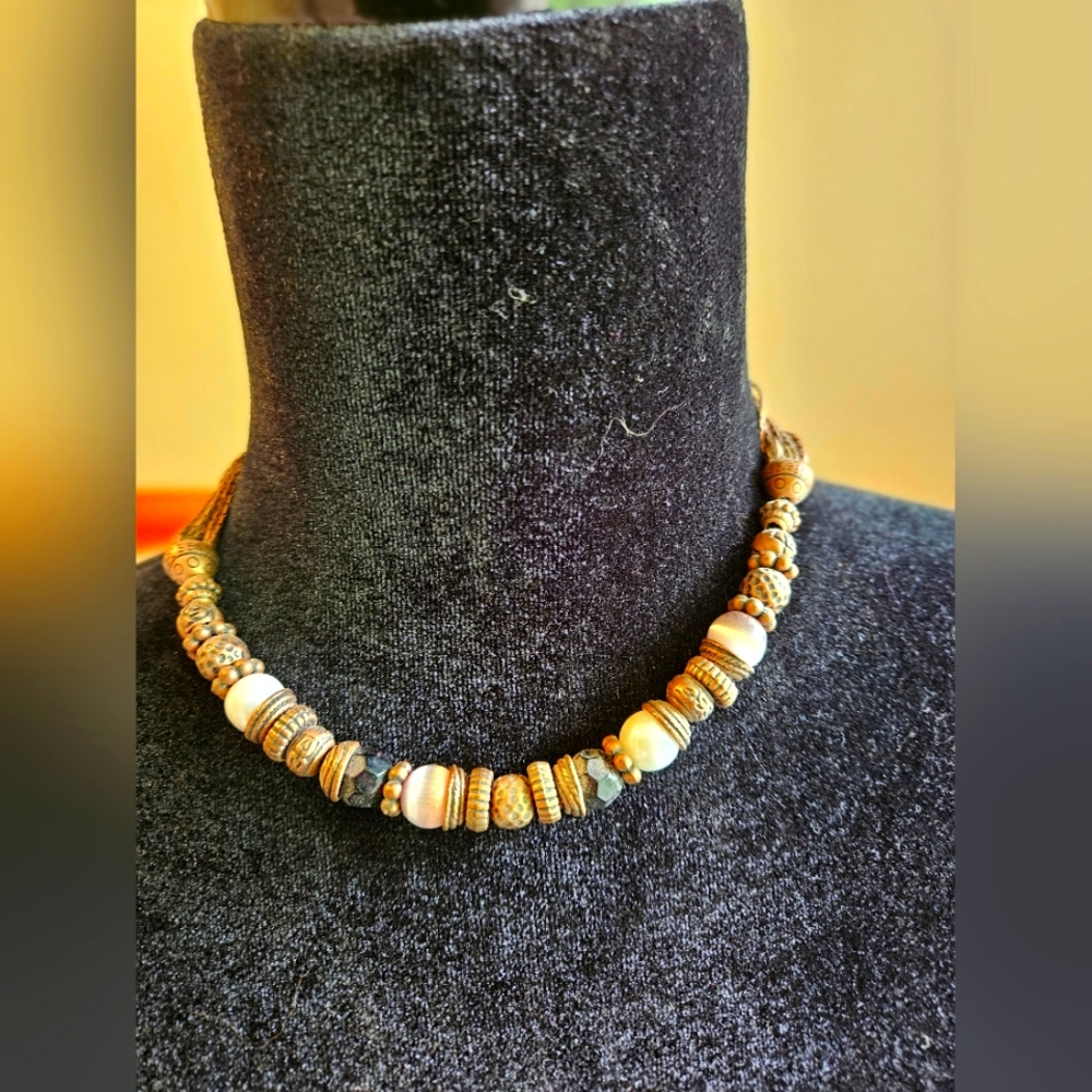 necklace and bracelet set  copper and  purple